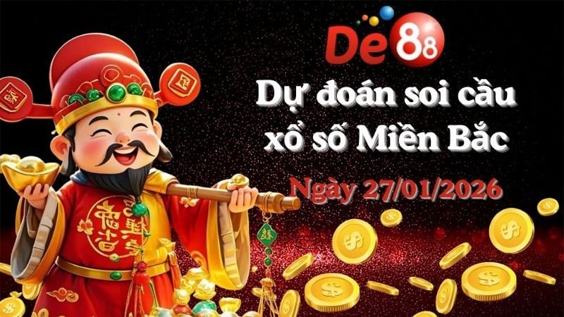 DE88 Dự Đoán Soi Cầu Xổ Số Miền Bắc Ngày 27/01/2026 - Đánh Là Trúng Đậm