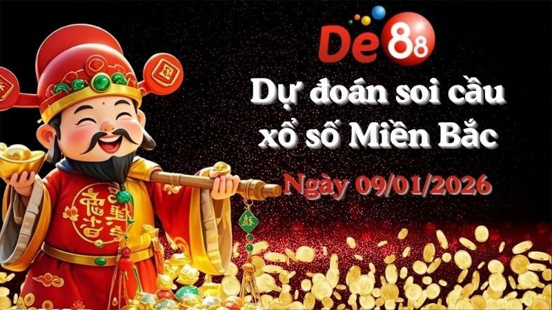 DE88 Dự đoán soi cầu xổ số miền Bắc hôm nay ngày 09/01/2026 [Đỉnh Nhất]