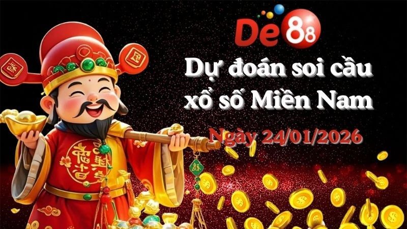 DE88 Dự đoán soi cầu xổ số miền Nam hôm nay ngày 24/01/2026 [Chuẩn Nhất]